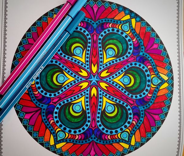 Kreative Auszeit - Ein Blüten und Mandalatraum zum Ausmalen Malbuch von Nicole gemalt