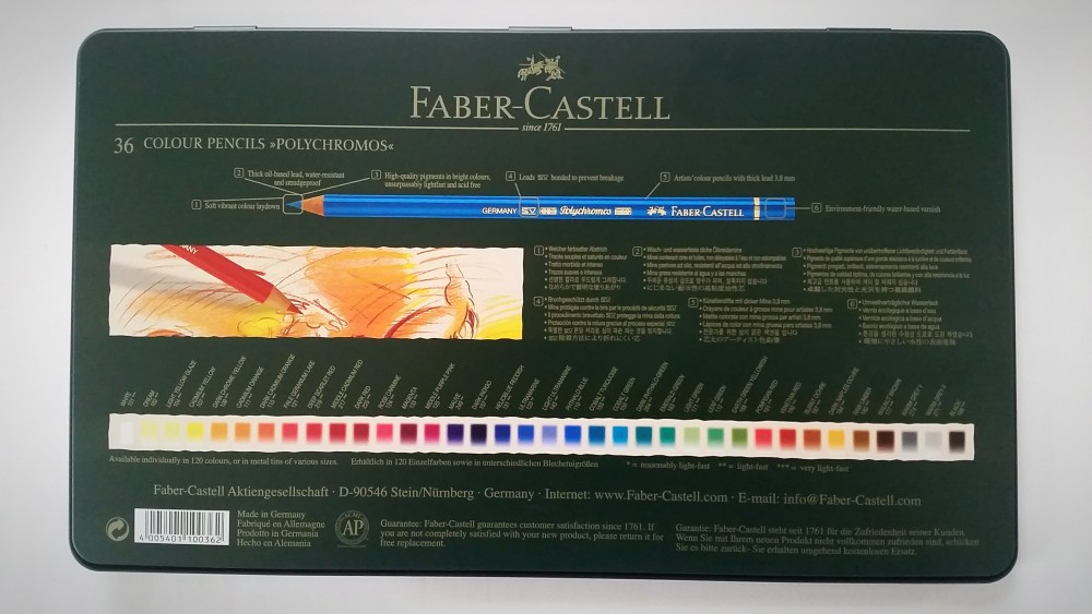 Faber-Castell Polychromos 36 Metalletui Rückseite